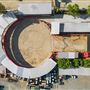 Rodeo riding arena, outdoor venue w stables