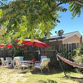Fully furnished stucco California Bungalow