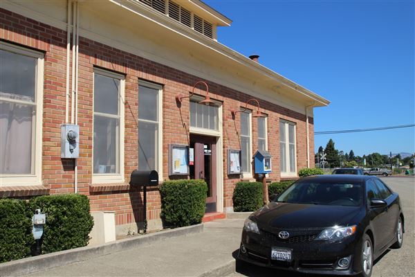 Ukiah Depot - Former depot rests along public bike trail. (7/11/2017 - Credits: Kellen Lim)