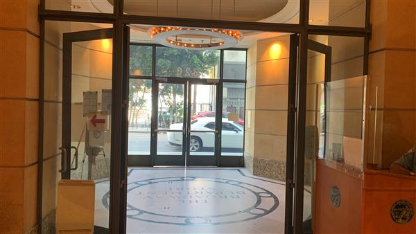 Junipero Serra State Building - Department of General Services (DGS) - Lobby Entrance (8/3/2022 - Credits: Brandy Davis)