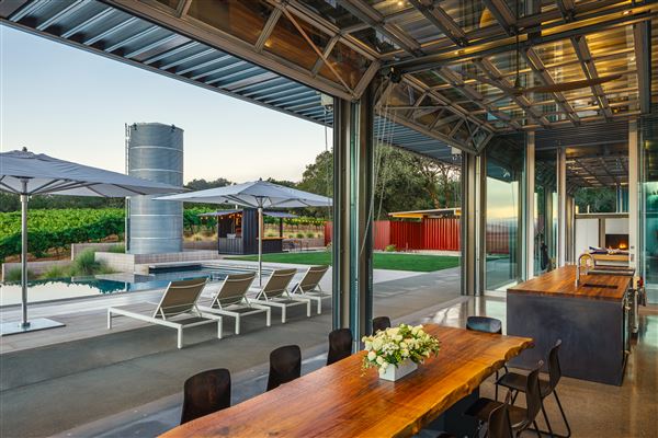 Modern Industrial House overlooking Russian River Valley Vineyards (7/30/2022 - Credits: Ciro Coehlo Photography)