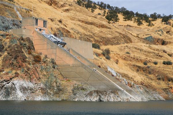 New Melones Reservoir and Stevnot Bridge (7/28/2025 - Credits: U.S. Bureau of Reclamation)