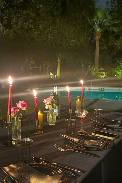 Vintage Hollywood Vibes – Secluded Palm-Lined Mid-Century Pool Oasis Wrapped In Lush Greenery – A Filmmaker’s Dream! (4/5/2025 - Credits: Elegant Textiles, Inc.)