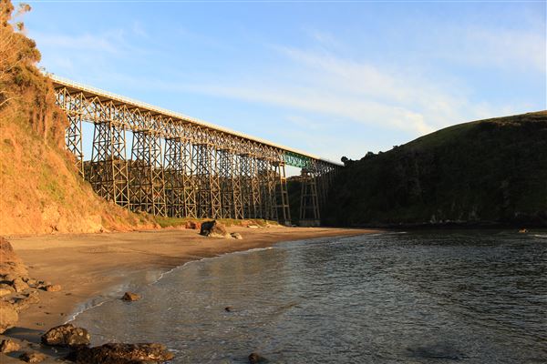 Albion - Albion River Bridge and beach area at sunset. (4/18/2018 - Credits: Kellen Lim)
