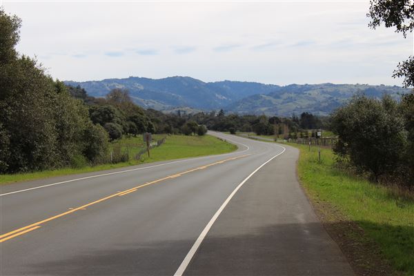 Highway 128 - Anderson Valley corridor - Highway 128 - North of Boonville (looking southward) (3/10/2017 - Credits: Kellen Lim)