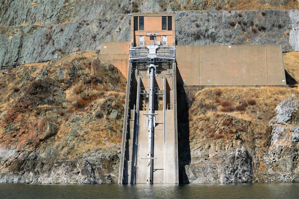 New Melones Reservoir and Stevnot Bridge (7/28/2025 - Credits: U.S. Bureau of Reclamation)