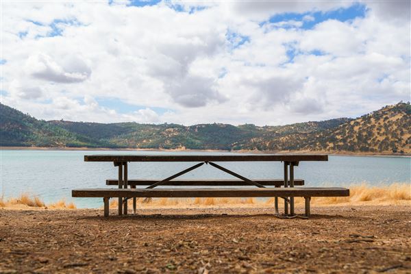 New Melones Reservoir and Stevnot Bridge (7/28/2025 - Credits: U.S. Bureau of Reclamation)