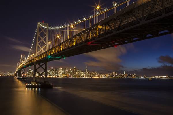 San Francisco-Oakland Bay Bridge - Highway 80 - Pedestrian Walkway & Bike Path (3/31/2014 - Credits: "San Francisco-Oakland Bay Bridge 2014" by Anthony Quintano (CC BY 2.0)[https://creativecommons.org/licenses/by/2.0/legalcode]https://www.flickr.com/photos/quintanomedia/)
