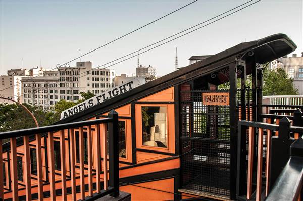 Angels Flight Railway (4/27/2013 - Credits: "20130427_5435jpg" by Jim Maurer (CC BY-NC-ND 2.0)[https://creativecommons.org/licenses/by-nc-nd/2.0/legalcode] https://www.flickr.com/photos/schaffner/)