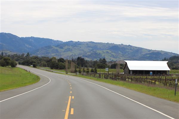 Highway 128 - Anderson Valley corridor - Highway 128 - North of Boonville (looking southward) (3/10/2017 - Credits: Kellen Lim)