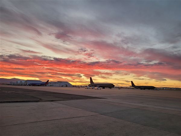 Southern California Logistics Airport (SCLA) - former George AFB - BRAC - 	 Fueling at sunset (2/7/2024 - Credits: Leasing Coordinator)