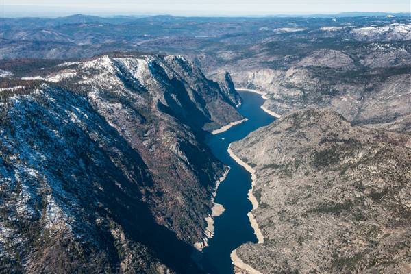 Hetch Hetchy Reservoir / O'Shaughnessy Dam (3/21/2014 - Credits: Photo by: California Department of Water Resources)