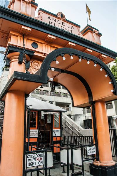 Angels Flight Railway (4/27/2013 - Credits: "20130427_5509jpg" by Jim Maurer (CC BY-NC-ND 2.0)[https://creativecommons.org/licenses/by-nc-nd/2.0/legalcode] https://www.flickr.com/photos/schaffner/)