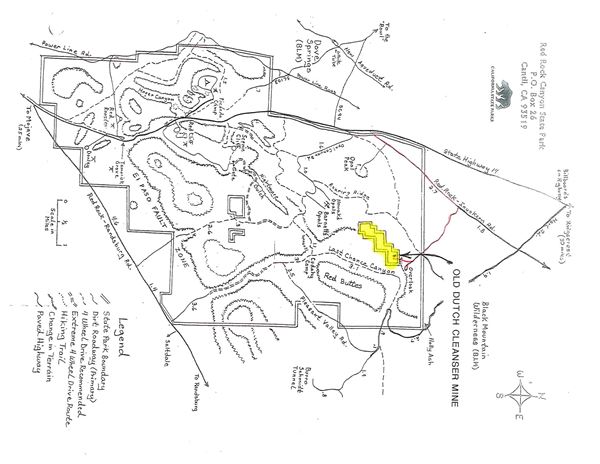 Cudahy's Old Dutch Cleanser Mine (Located within Red Rock Canyon State Park) - Vicinity Map (11/5/2024 - Credits: MATCON Corporation)
