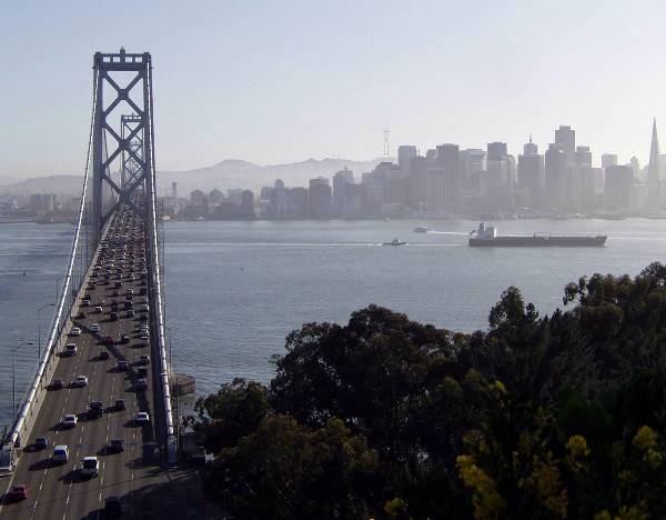 San Francisco-Oakland Bay Bridge - Highway 80 - Pedestrian Walkway & Bike Path (12/31/2003)
