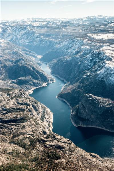 Hetch Hetchy Reservoir / O'Shaughnessy Dam (3/21/2014 - Credits: Photo by: California Department of Water Resources)