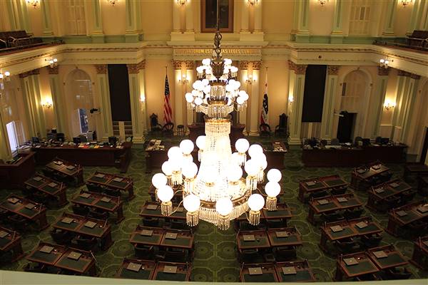 California State Capitol Museum - Assembly Chamber (7/13/2013 - Credits: By BenFranske (Own work) [CC BY-SA 3.0 (http://creativecommons.org/licenses/by-sa/3.0)], via Wikimedia Commons)