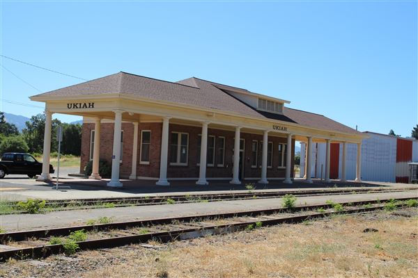 Ukiah Depot - Former depot rests along public bike trail. (7/11/2017 - Credits: Kellen Lim)