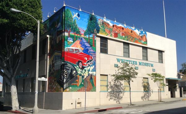 Whittier Museum (3/14/2019 - Credits: Among the photos is an original black & white of the museum building as it looked during the 1960s after the telephone company closed. The current state features a colorful mural on the front. All other photos include the interior exhibits.)