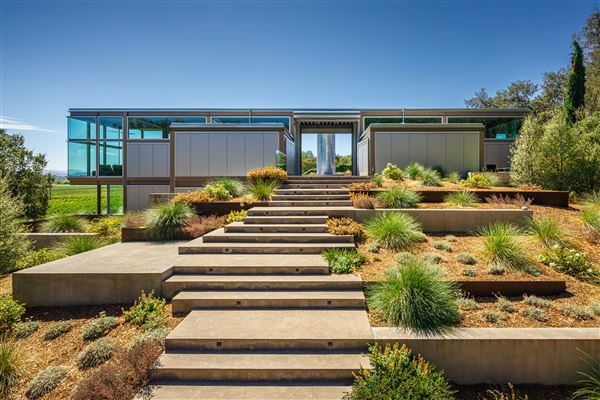 Modern Industrial House overlooking Russian River Valley Vineyards (7/30/2022 - Credits: Ciro Coehlo Photography)