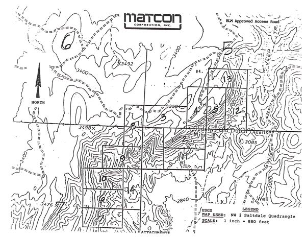 Cudahy's Old Dutch Cleanser Mine (Located within Red Rock Canyon State Park) - Vicinity Map (11/5/2024 - Credits: MATCON Corporation)