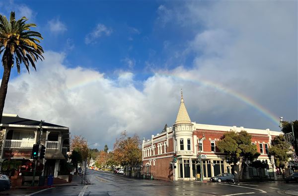Los Gatos - Rainbow over Downtown (7/8/2025 - Credits: Town of Los Gatos)