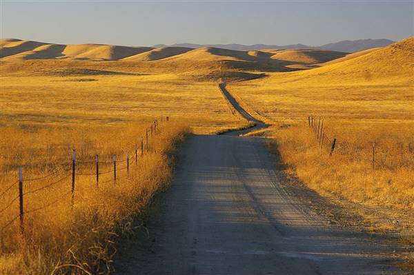 Carrizo Plain National Monument (10/11/2005 - Credits: "SPRAGUEHILL RD (11-10-2005) Carrizo Plain National Monument, SLO Co, CA" by Alan Schmierer (Public Domain))