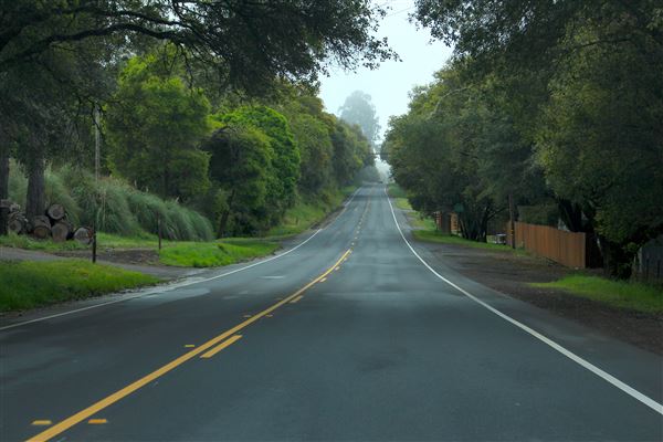 Highway 128 - Anderson Valley corridor - Highway 128 - Near Anderson Valley Grange (looking southward) (3/10/2017 - Credits: Kellen Lim)