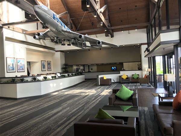 Airtel Plaza Hotel and Conference Center - Hotel Lobby New Carpet (5/31/2019 - Credits: Jennifer Pochedly)