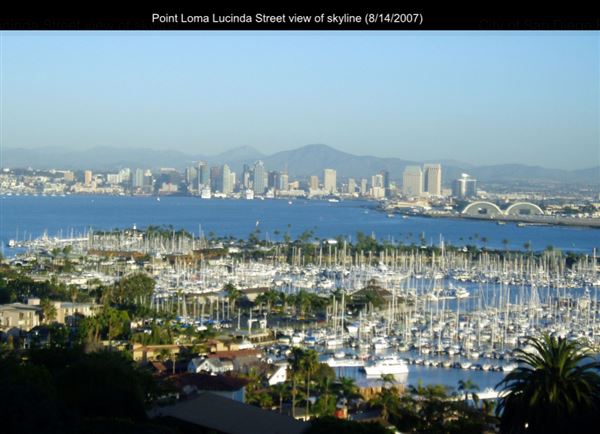 Point Loma Lucinda Street View of skyline (8/14/2007 - Credits: San Diego Film Commision)