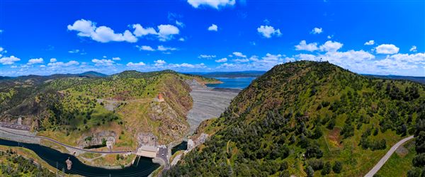 New Melones Reservoir and Stevnot Bridge (7/28/2025 - Credits: U.S. Bureau of Reclamation)