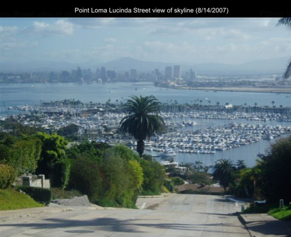 Point Loma Lucinda Street View of skyline (8/14/2007 - Credits: San Diego Film Commision)