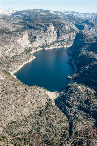 Hetch Hetchy Reservoir / O'Shaughnessy Dam (3/21/2014 - Credits: Photo by: California Department of Water Resources)