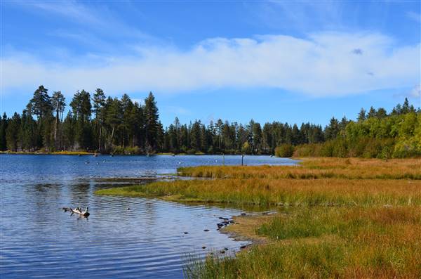 Manzanita Lake (10/13/2012 - Credits: "Manzanita Lake fall colors" by Lassen NPS (CC BY 2.0)[https://creativecommons.org/licenses/by/2.0/legalcode]https://www.flickr.com/photos/lassennps/)