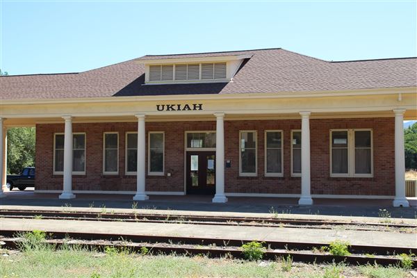 Ukiah Depot - Former depot rests along public bike trail. (7/11/2017 - Credits: Kellen Lim)