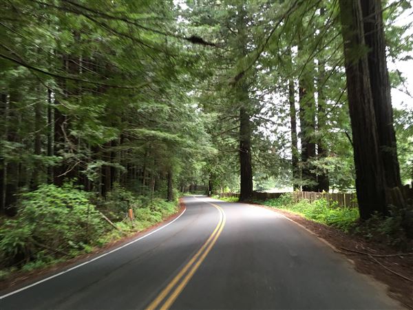 Comptche-Ukiah Road (eastward from Comptche) / aka Orr Springs Road - Comptche Ukiah Road/Orr Springs Road; looking westward; around milemarker 16 (5/19/2018 - Credits: Kellen Lim)